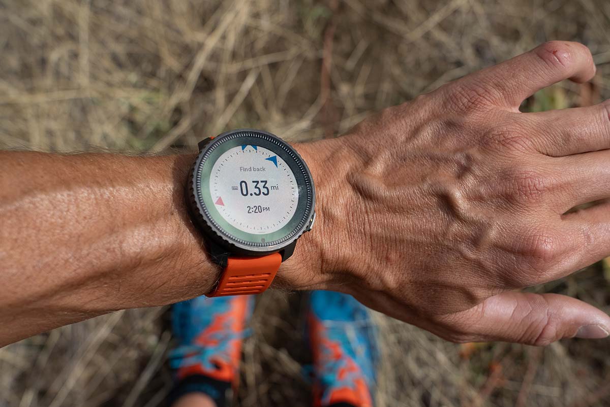 Navigating back to breadcrumb track (Suunto Vertical Titanium Solar)